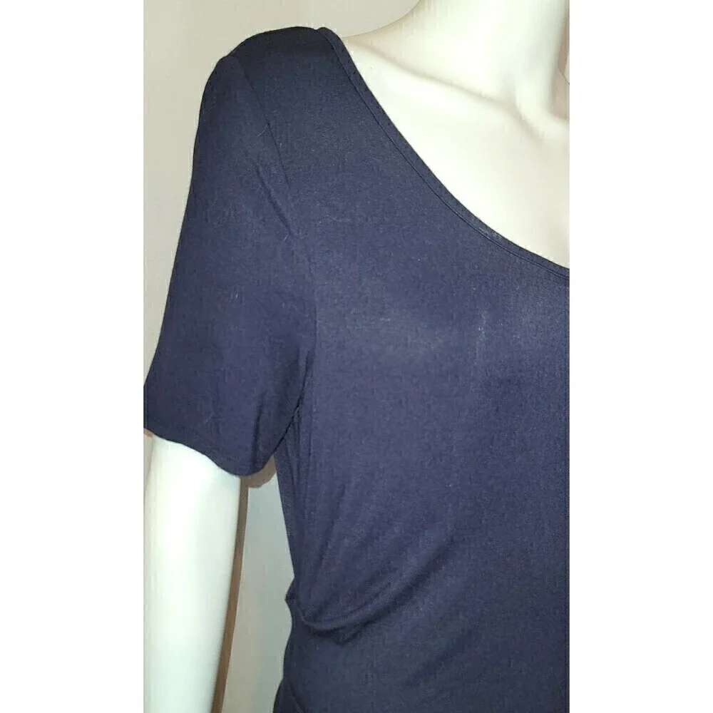 Lysse Navy Blue Marais Scrunched Knee-Length Dress Size M